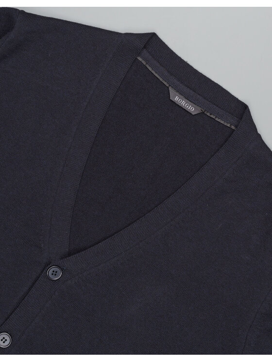 Borgio Borgio Kardigan cardano Granatowy Classic Fit