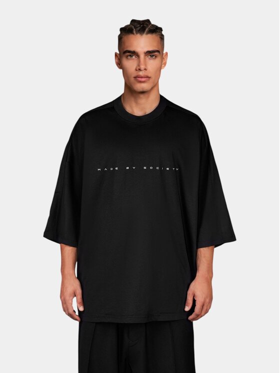 MADE BY SOCIETY MADE BY SOCIETY T-Shirt Tricou REDACTED - T17305 Czarny Basic Fit