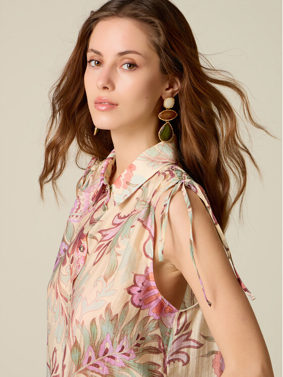 Oltre Oltre Koszula 5076R003327N0S5 Różowy Regular Fit