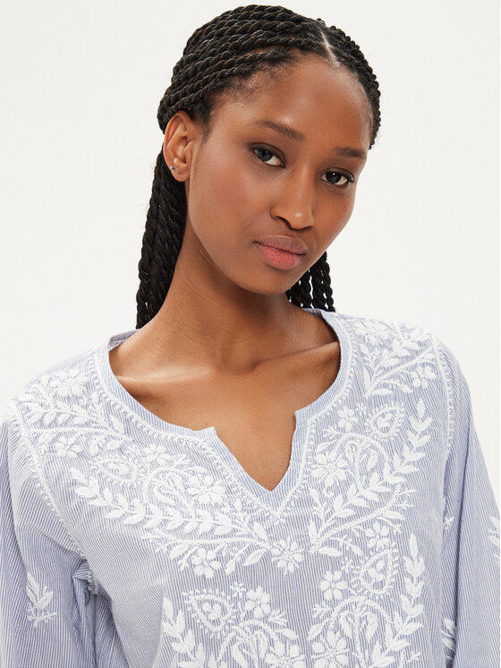 Selmark Selmark Плажна рокля BC076 Син Regular Fit