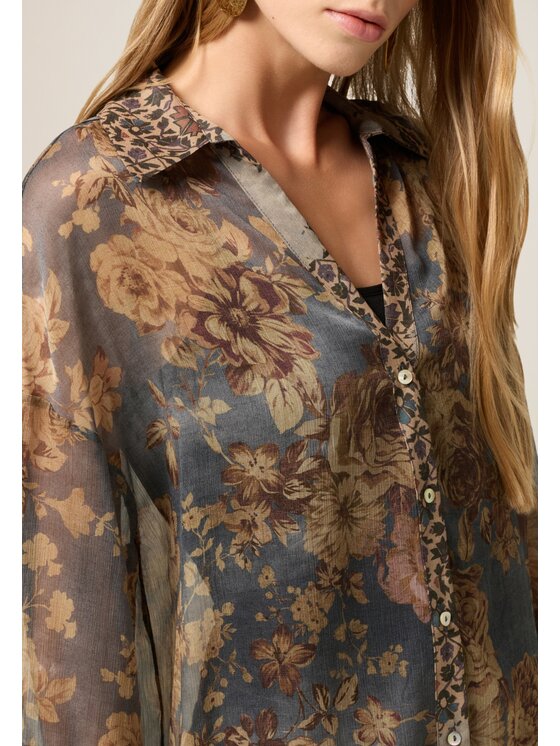 Oltre Oltre Camicia 5001E000116N0Z2 Crema Baggy Fit