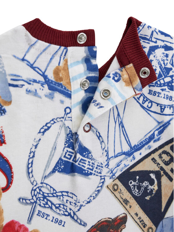 Guess Guess Komplet majica in kratke hlače I6RG08 K8HM4 Bordo rdeča Regular Fit