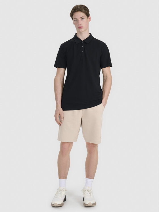 4F 4F Polo MIDSHOP TEXTILE Czarny Regular Fit