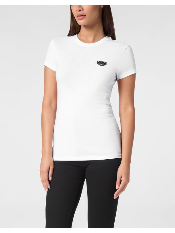 PHILIPP PLEIN PHILIPP PLEIN T-Shirt 9445 Biały Skin Tight Fit