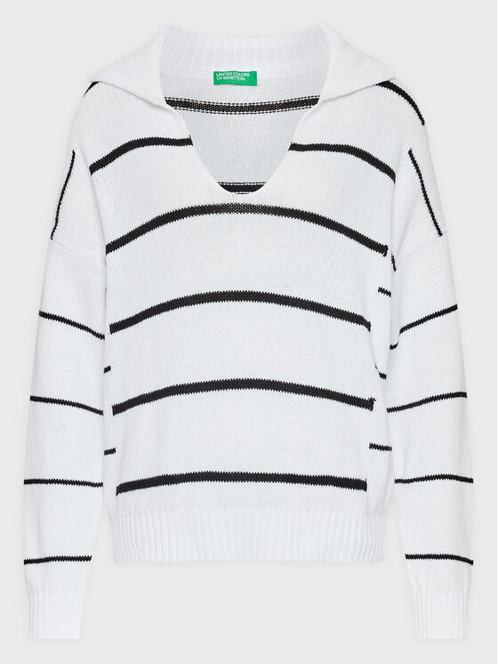 United Colors Of Benetton United Colors Of Benetton Πουλόβερ 1040E3006 Λευκό Relaxed Fit