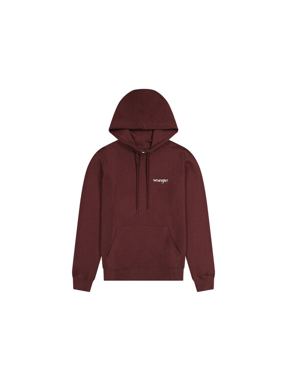 Wrangler Wrangler Felpa REGULAR HOODIE Rosso Loose Fit