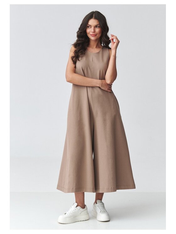 Makadamia Makadamia Kombinezon M919 Brązowy Loose Fit