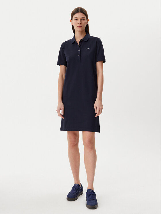 Gant Gant Každodenné šaty Shield 4201529 Tmavomodrá Regular Fit