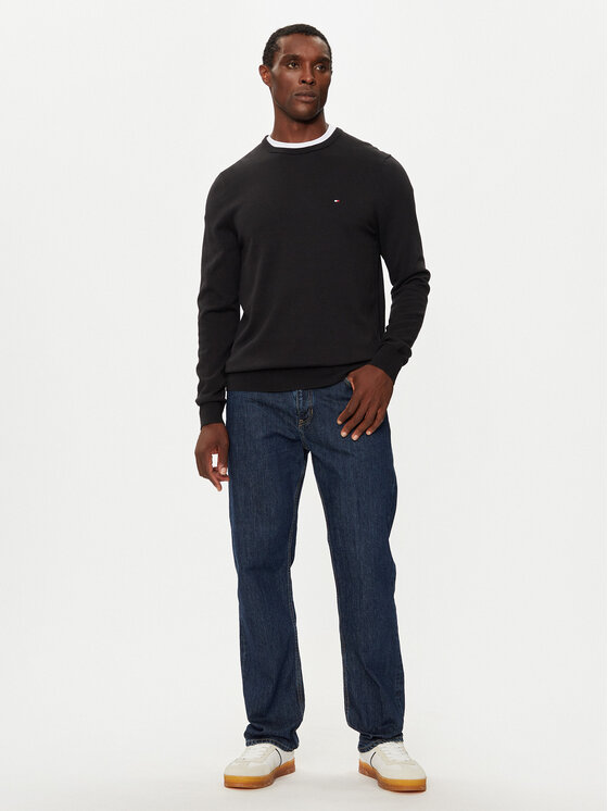 Tommy Hilfiger Tommy Hilfiger Svetr Essential MW0MW14748 Černá Regular Fit