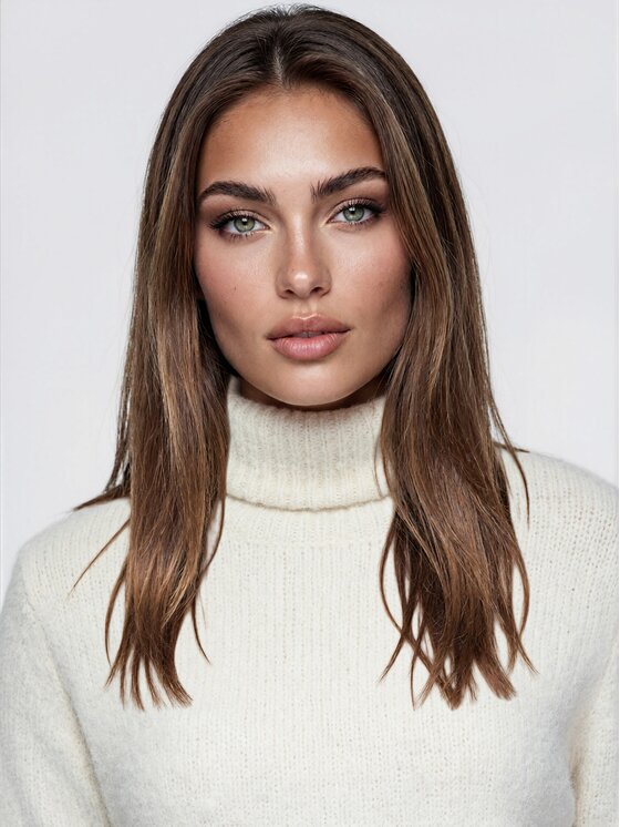 Ombre Ombre Svetr OW-SW-E0049 Světle béžová Regular Fit