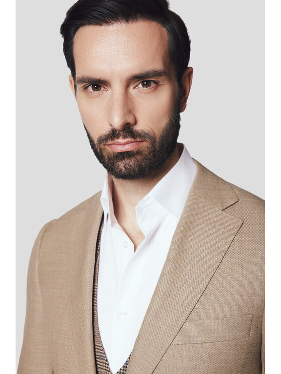 Lancerto Lancerto Garnitur Loznati GA073125000001 Beżowy Slim Fit