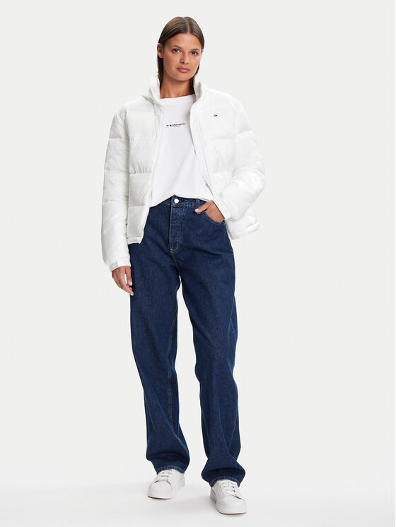 Tommy Jeans Tommy Jeans Zimska jakna DW0DW21619 Bijela Relaxed Fit