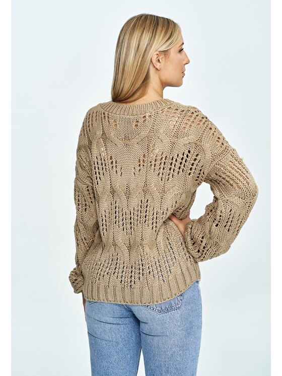 FIGL FIGL Sweter M910 Brązowy Oversize