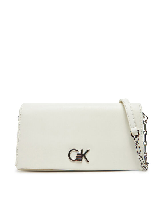Geantă Calvin Klein Re-Lock Mini Conv LV04F3103G Alb