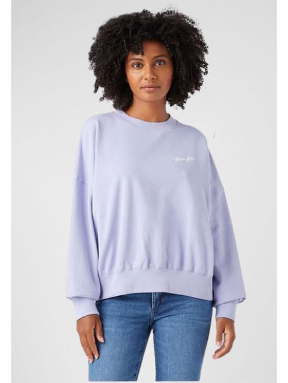 Wrangler Wrangler Felpa RELAXED SWEATSHIRT Viola Relaxed Fit