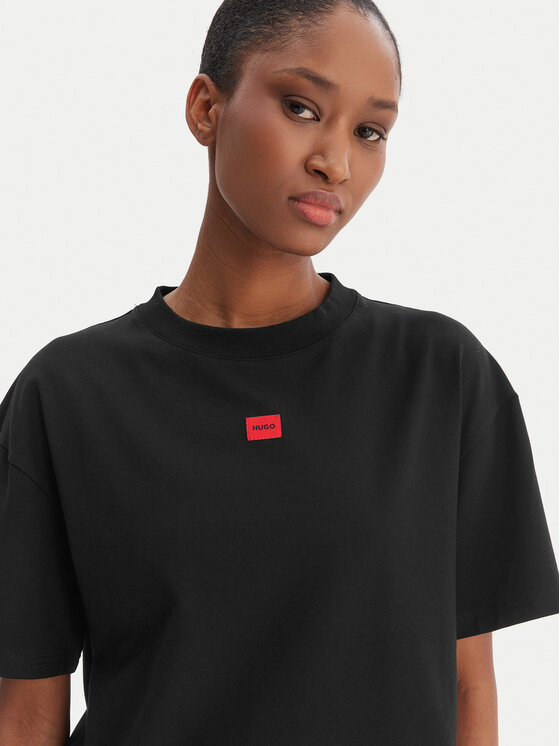 HUGO HUGO T-Shirt Signature 50556807 Czarny Regular Fit