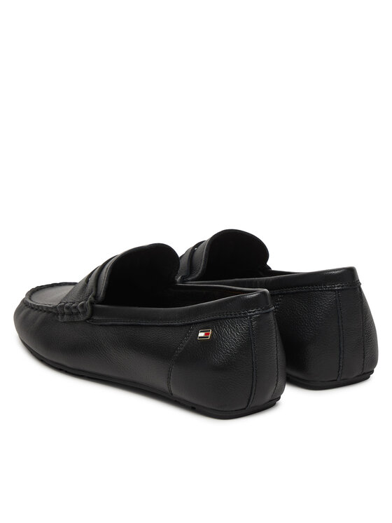 Tommy Hilfiger Tommy Hilfiger Mokasyny Flag Leather Driver Loafer FW0FW09350 Czarny