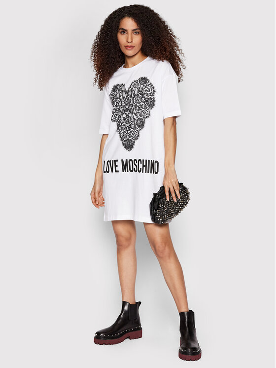 LOVE MOSCHINO Vestito da giorno W592335M 3876 Bianco Regular Fit