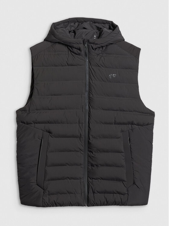 4F 4F Kamizelka MIDSHOP TEXTILE Czarny Regular Fit