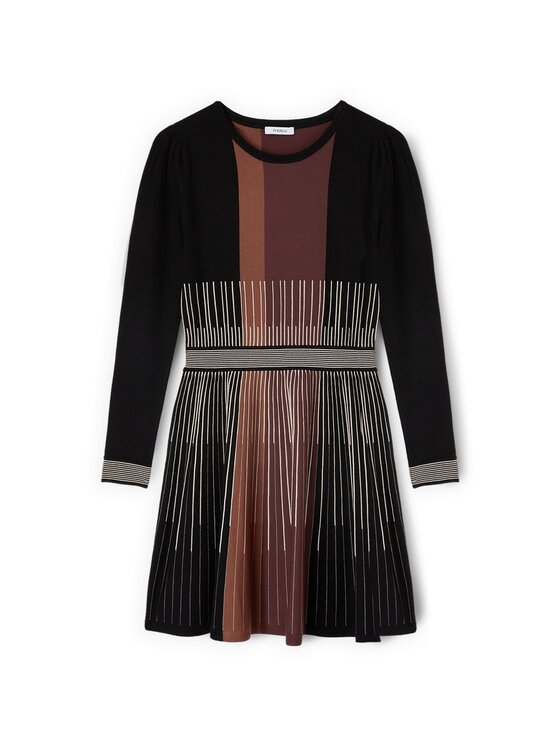 Motivi Motivi Vestito da giorno 7627W001541N0Z3 Nero Flared Fit