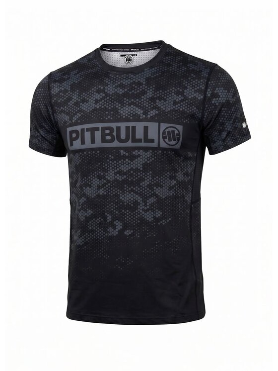 PITBULL PITBULL Koszulka techniczna HEX CAMO HILLTOP Czarny Regular Fit