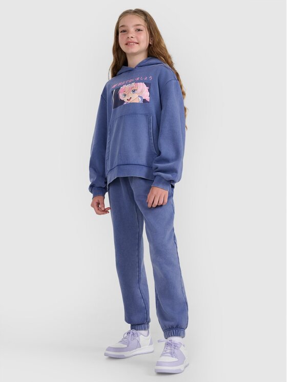 4F 4F Teplákové kalhoty 4FJRAW25TTROF1473-33S Modrá Jogger Fit
