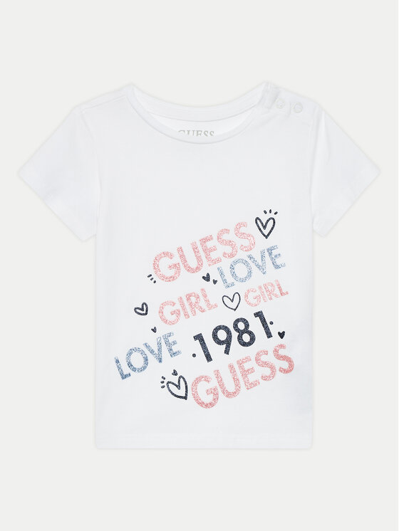 Guess T-krekls K4YI26 K6YW4 Balts Regular Fit