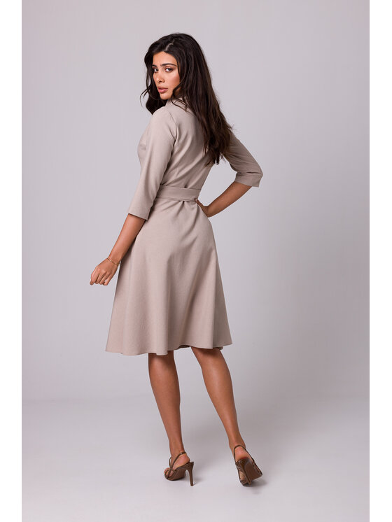 BeWear BeWear Sukienka codzienna B255 Beżowy Regular Fit