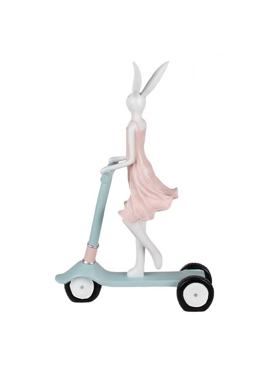 MIAhome MIAhome Figurka dziewczynka królik na hulajnodze 62 cm Kolorowy