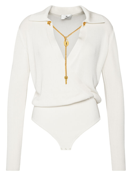 Elisabetta Franchi Elisabetta Franchi Body BK-03S-66E2-V440 Kremowy Regular Fit