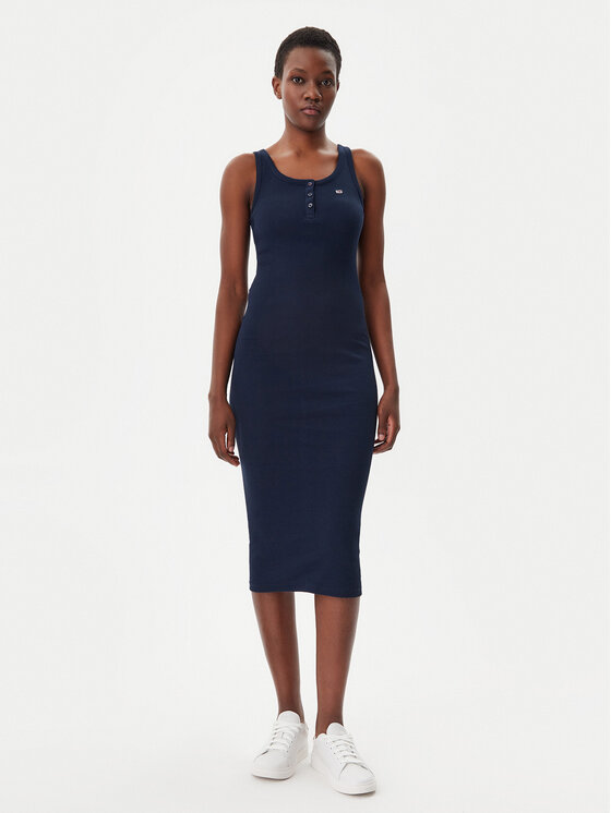Tommy Jeans Tommy Jeans Rochie de zi DW0DW19477 Bleumarin Slim Fit