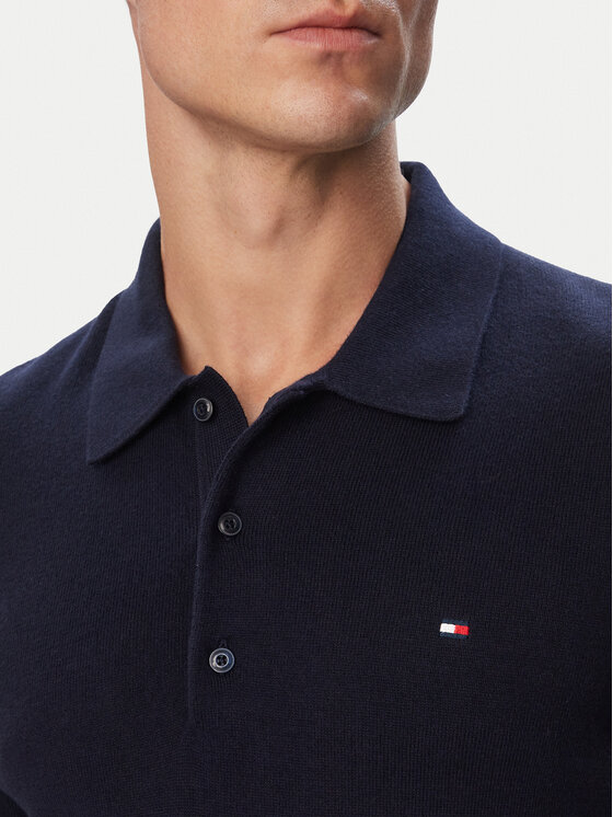 Tommy Hilfiger Tommy Hilfiger Sweter Pima MW0MW36519 Granatowy Regular Fit