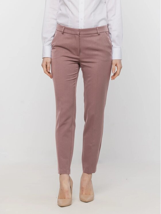 Willsoor Willsoor Spodnie materiałowe 68234 Brązowy jasny Cigarette Fit