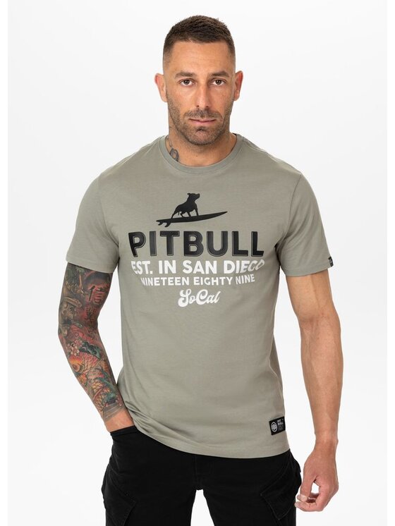 PITBULL PITBULL T-Shirt Koszulka męska SURFING DOG XL Szary Regular Fit