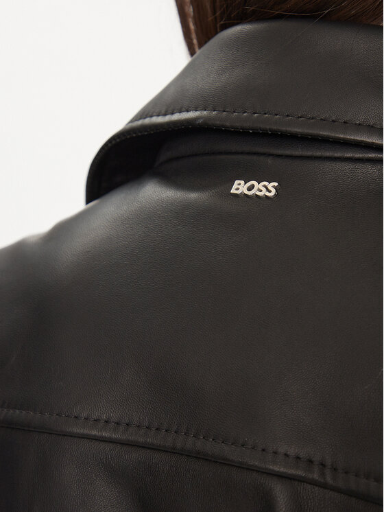 BOSS Boss Kožená bunda Sajina 50505622 Čierna Slim Fit