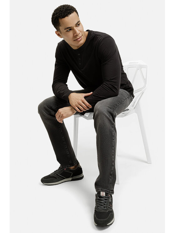 Cross Jeans Cross Jeans Longsleeve 16137-020 Czarny Regular Fit