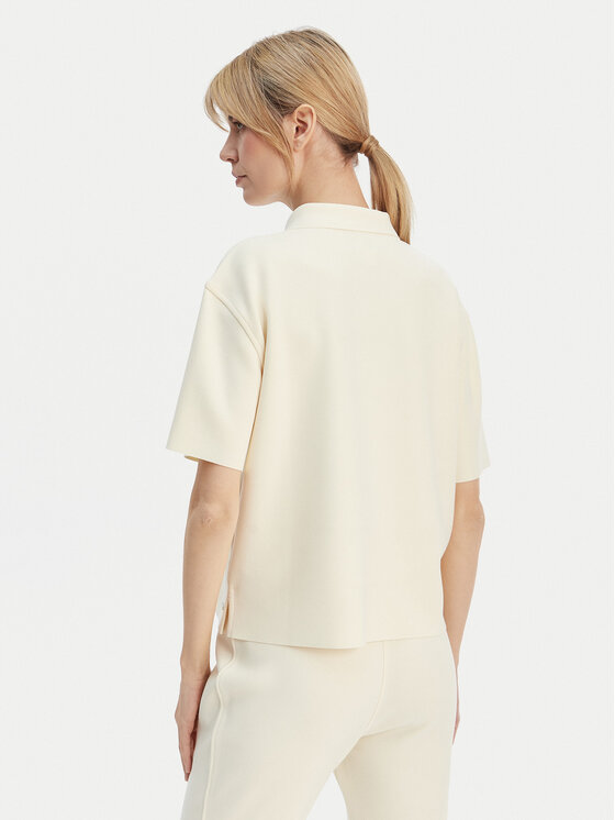 Calvin Klein Calvin Klein Тениска с яка и копчета LV044E241G Бежов Relaxed Fit