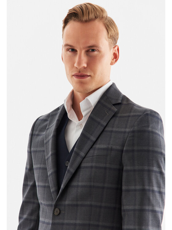 Pako Lorente Pako Lorente Marynarka P22WP-3G-032 Szary Slim Fit
