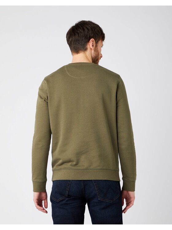 Wrangler Wrangler Bluza CREW SWEAT Zielony Regular Fit