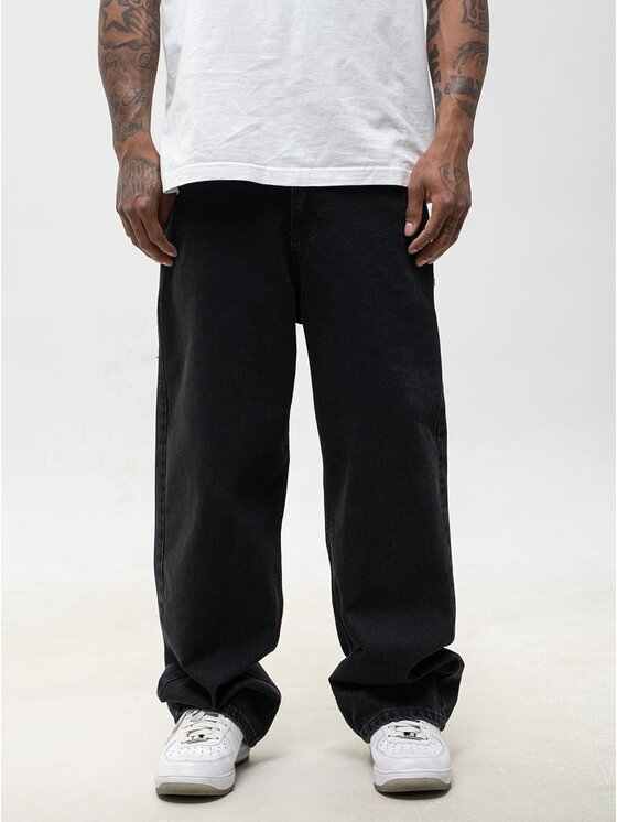 Jigga Wear Jigga Wear Jeansy Góry bagy luźne szerokie 130761 Czarny Baggy Fit