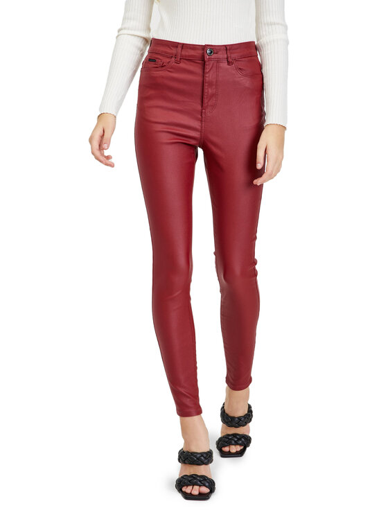 Orsay Orsay Spodnie damskie 319260-395000__40 Bordowy Skinny Fit