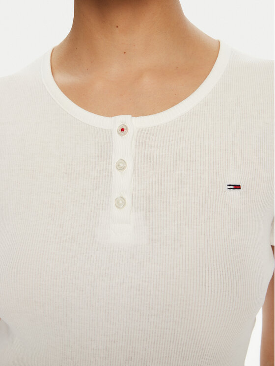 Tommy Jeans Tommy Jeans Tričko DW0DW19502 Biela Slim Fit