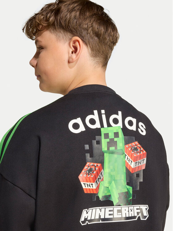 adidas adidas Pulóver Minecraft JW7723 Fekete Loose Fit