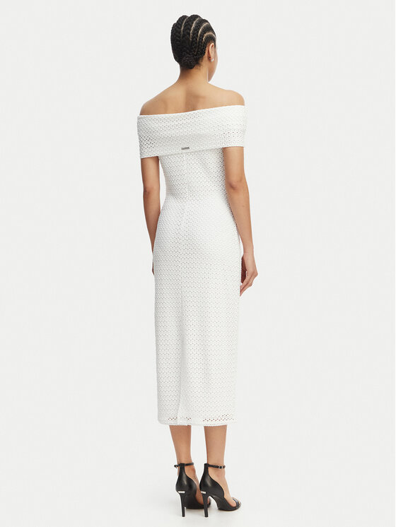 MICHAEL Michael Kors MICHAEL Michael Kors Ежедневна рокля MS683E1KS1 Бял Slim Fit