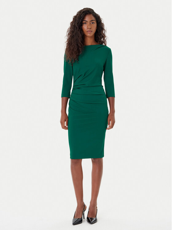 Rinascimento Коктейлна рокля CFC0126154003 Зелен Slim Fit