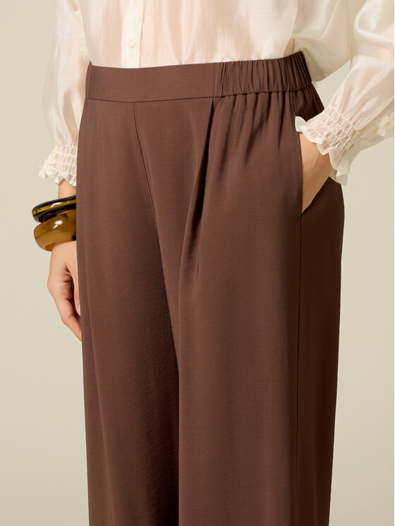 Oltre Oltre Pantaloni di tessuto P088J102621N022 Marrone Baggy Fit