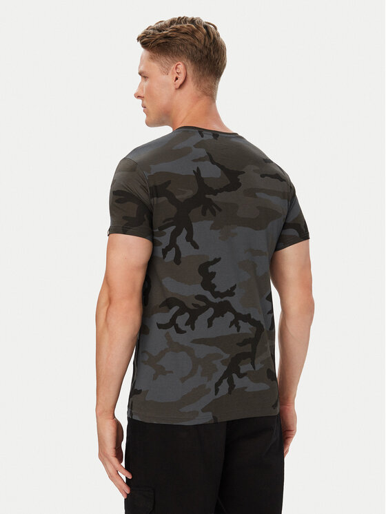 Alpha Industries Alpha Industries Póló Basic T Small Logo Camo 188505C Szürke Regular Fit
