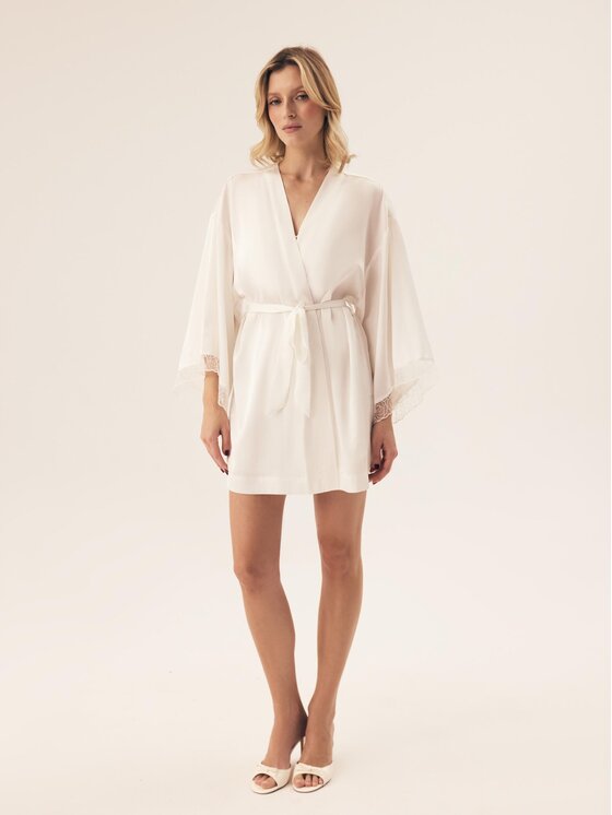 Esotiq Esotiq Szlafrok 43272 Biały Regular Fit