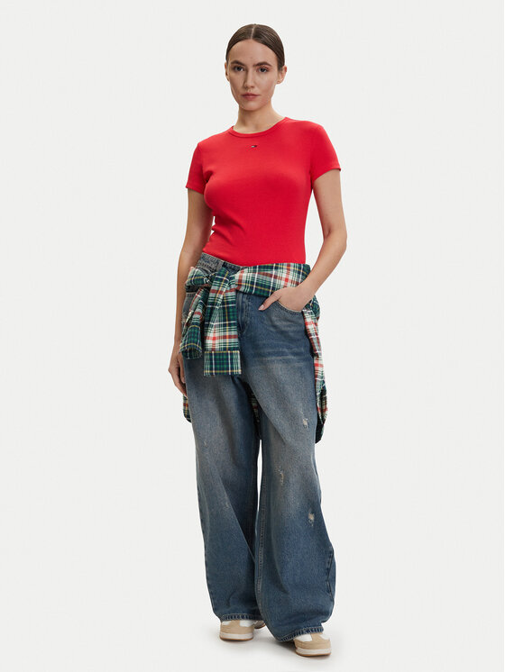 Tommy Hilfiger Tommy Hilfiger Tricou DW0DW17383 Roșu Slim Fit