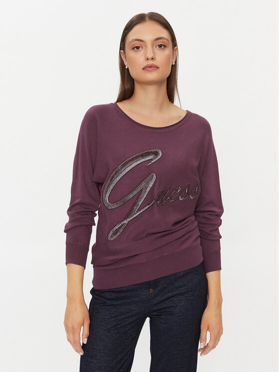 Guess Džemperis W3BR25 Z2NQ2 Bordo Regular Fit